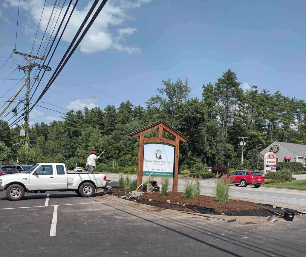 On Route 202, Peterborough, NH, right next to Belletete